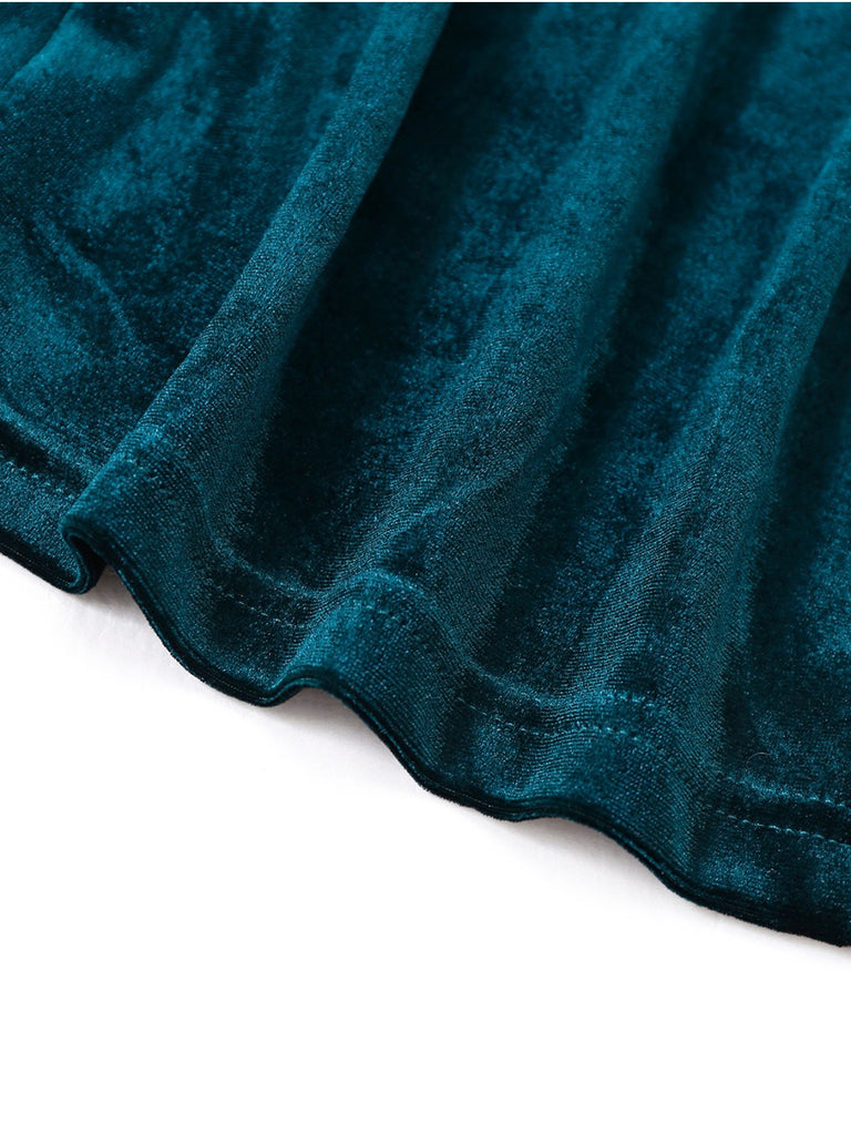 1980s Solid Velvet Double-Breasted Lapel Blazer