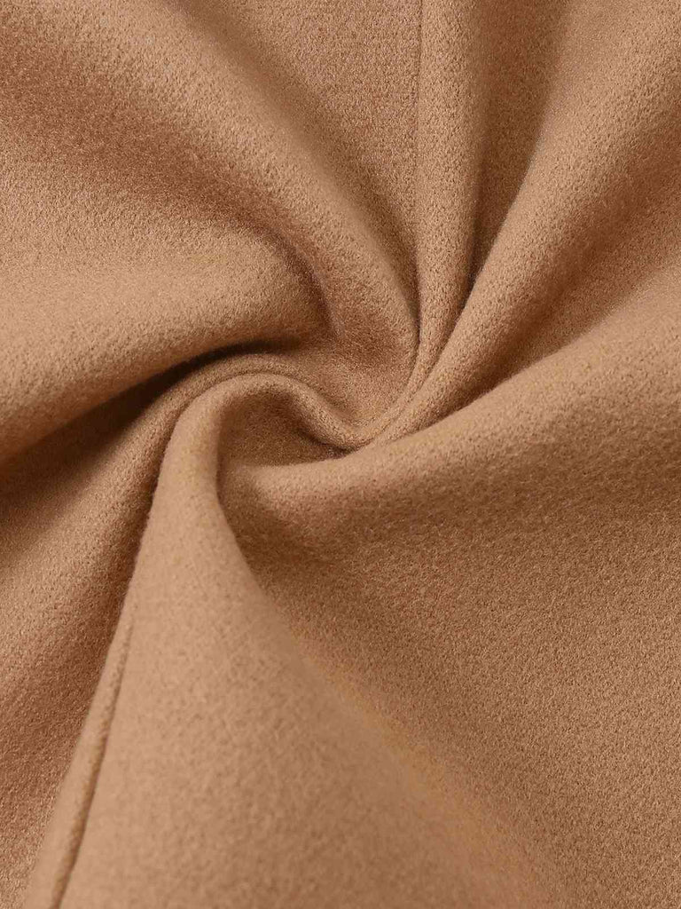 1970s Solid Turtlenecck Belted Cloak Jacket