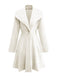 1940s Solid Knitted Big V-Neck Button Dress
