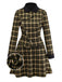 [Pre-Sale] 2PCS Green 1960s Plaid Diagonal Button Jacket & Skirt