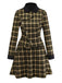 [Pre-Sale] 2PCS Green 1960s Plaid Diagonal Button Jacket & Skirt