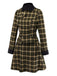 [Pre-Sale] 2PCS Green 1960s Plaid Diagonal Button Jacket & Skirt