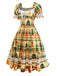 [Pre-Sale] Multicolor 1950s Christmas Tartan Sweetheart Lace Patchwork Dress