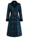 [Pre-Sale] Blue & Green 1940s Plaid Notched Collar Coat