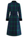 [Pre-Sale] Blue & Green 1940s Plaid Notched Collar Coat