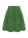 [Pre-Sale] Green 1960s Scalloped Hem Solid Skirt
