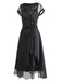 [Pre-Sale] Black 1920s Beaded Sequin Irregular Hem Dress