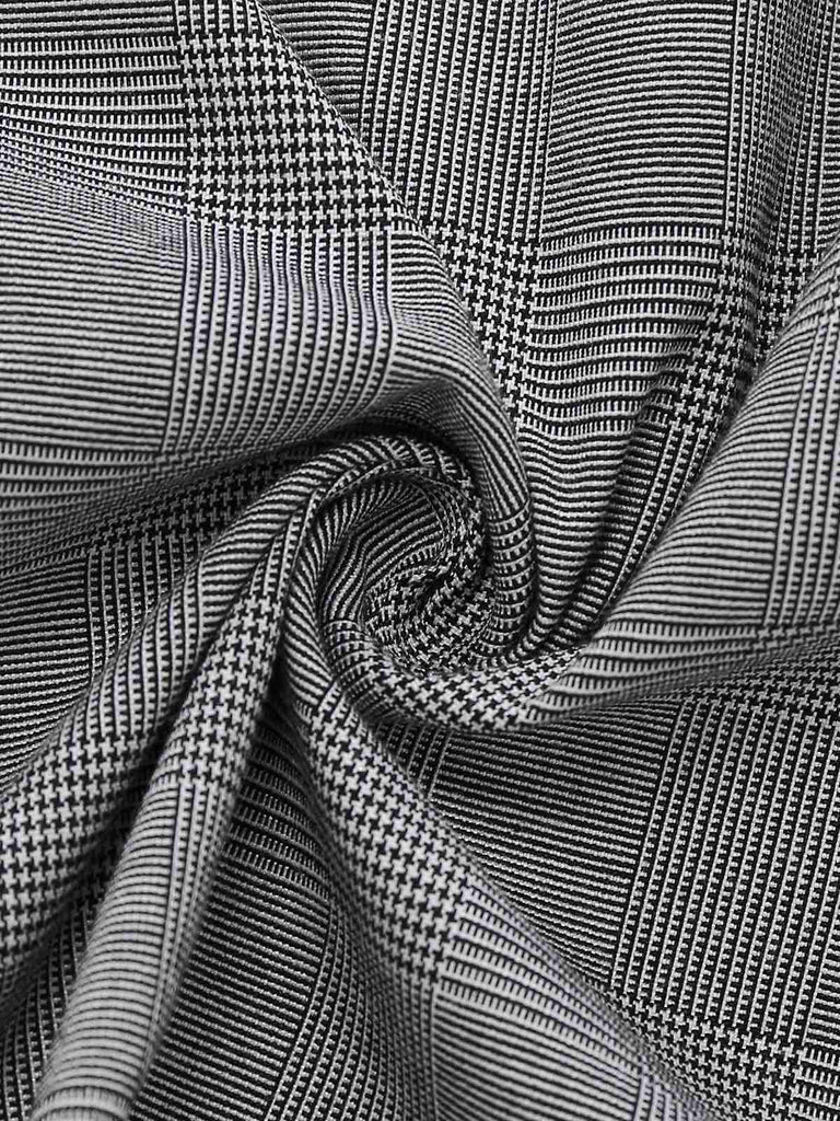 [Pre-Sale] [Plus Size] Gray 1960s Glen Plaid Irregular Collar Dress