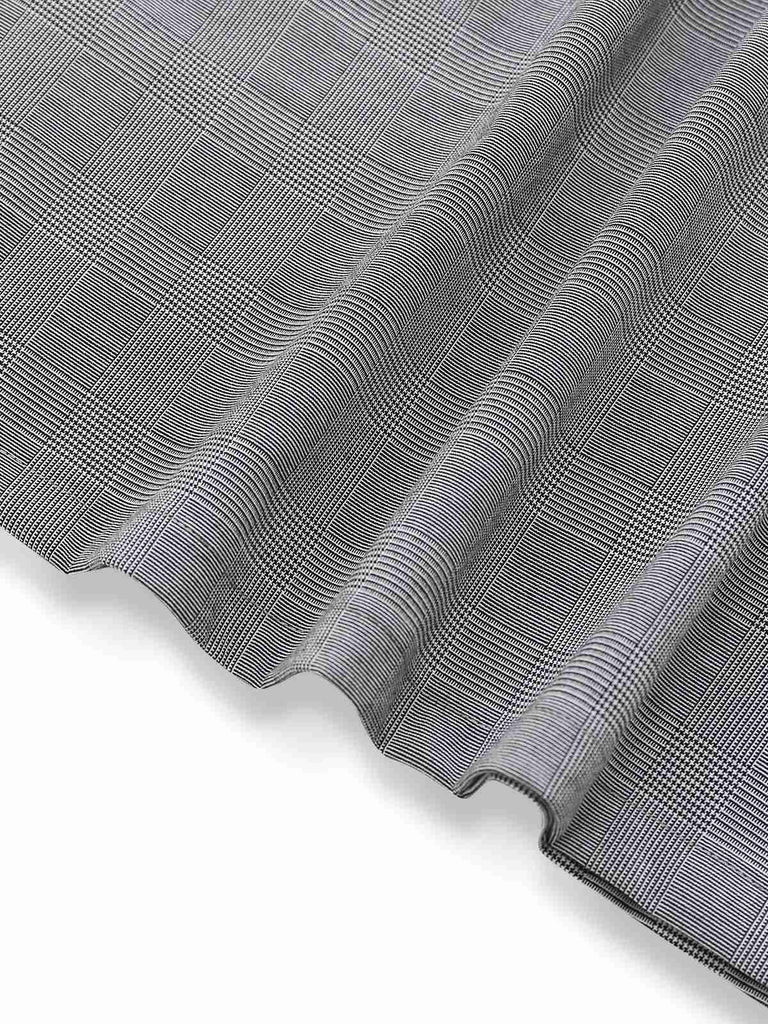 [Pre-Sale] [Plus Size] Gray 1960s Glen Plaid Irregular Collar Dress