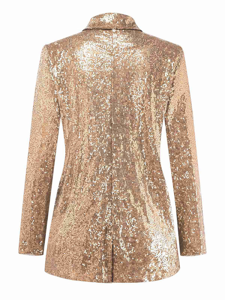 1970s Sequined Lapel Long Sleeve Jacket