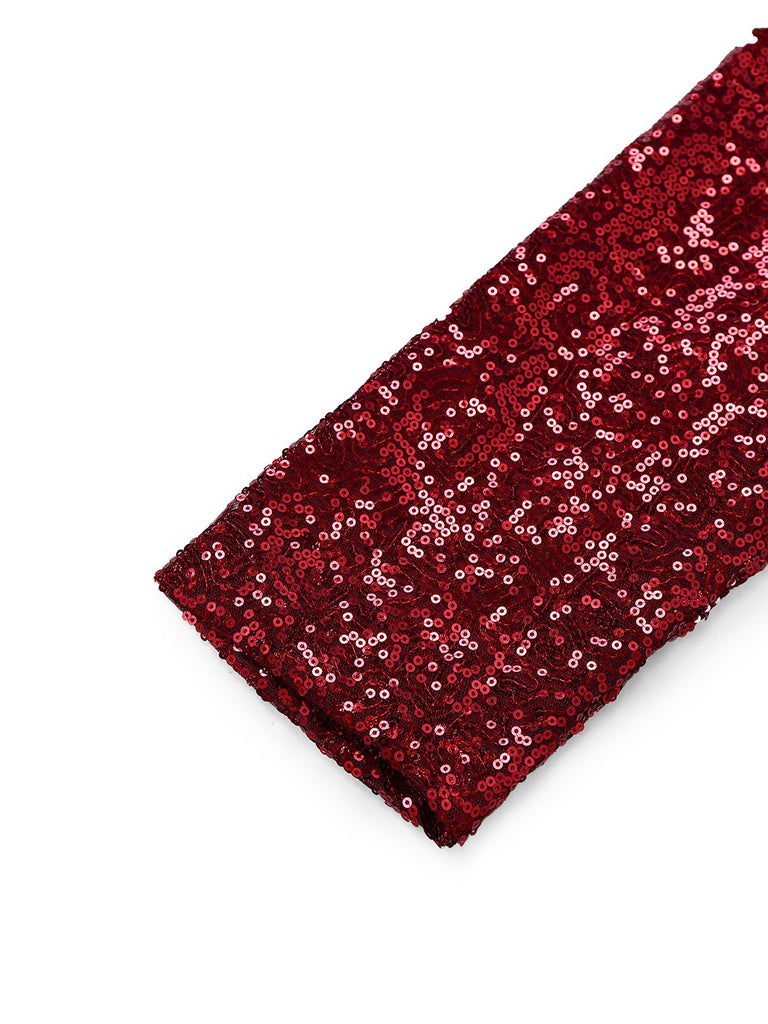 1970s Sequined Lapel Long Sleeve Jacket