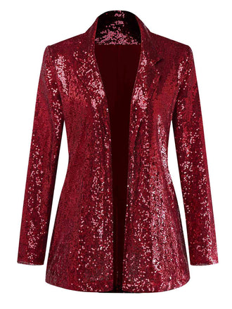 1970s Sequined Lapel Long Sleeve Jacket