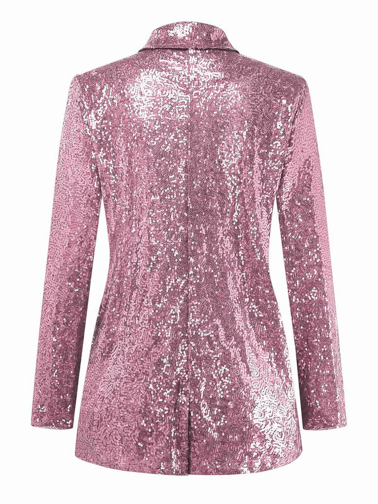 1970s Sequined Lapel Long Sleeve Jacket