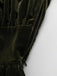 Green 1940s Velvet Deep-V Puff Sleeve Ruched Dress