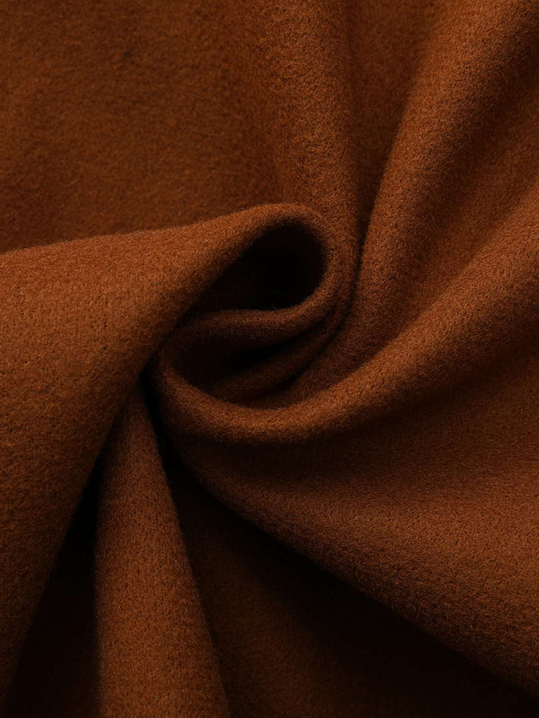 1940s Solid Faux Wool Wide Lapel Swing Coat