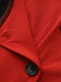Red 1940s Diagonal Button Stand Collar Coat