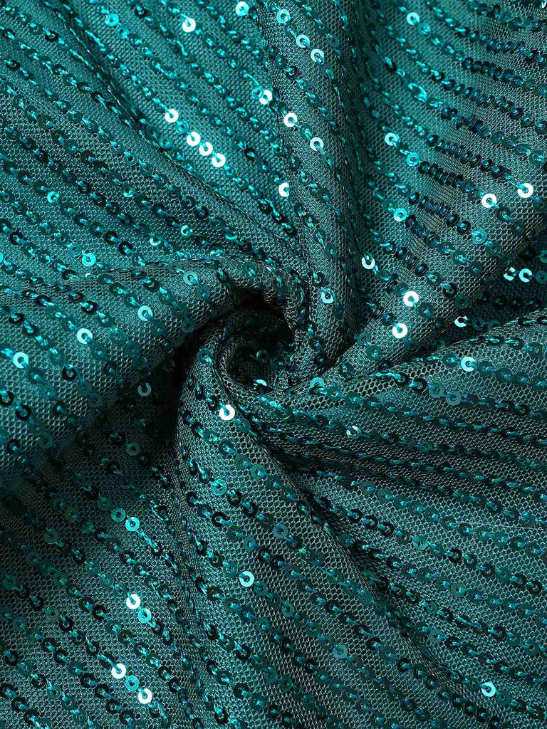 Green 1960s Bow & Christmas Bell Sequin Dress