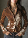 Brown 1970s Western Cowgirl Buttoned Jacket