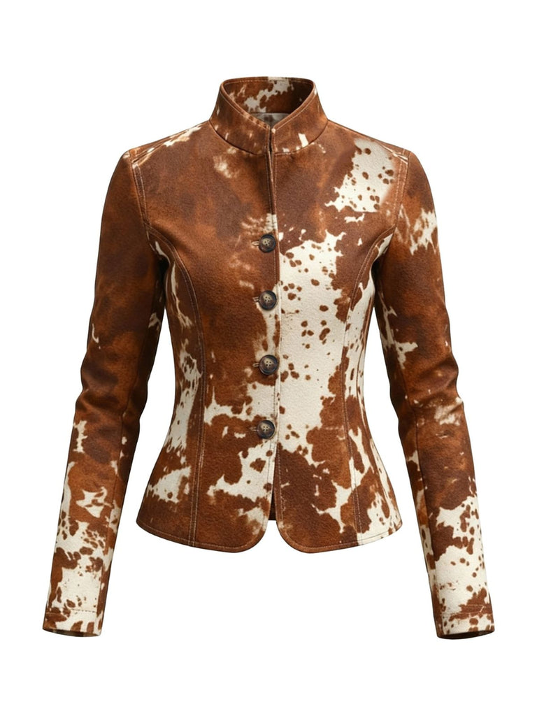 Brown 1970s Western Cowgirl Buttoned Jacket