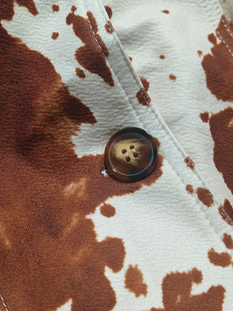 Brown 1970s Western Cowgirl Buttoned Jacket