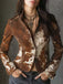 Brown 1970s Western Cowgirl Buttoned Jacket