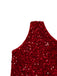 Red 1930s Sequined One-Shoulder Slit Bodycon Dress