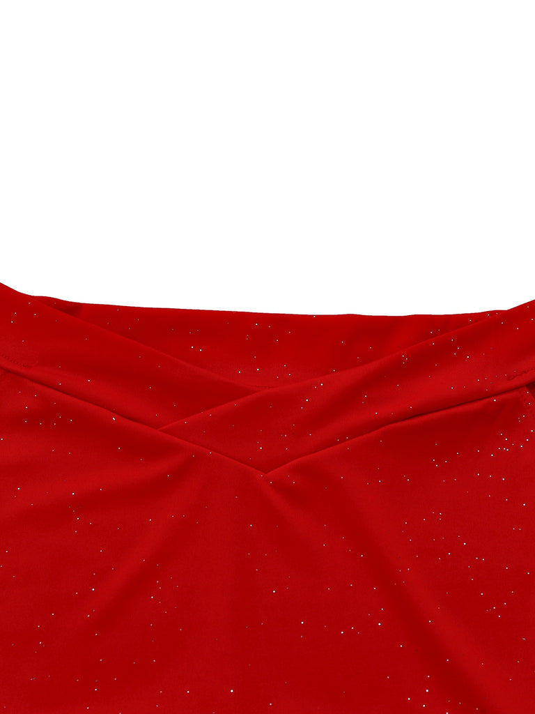 1930s Off-Shoulder Shimmery Mermaid Dress