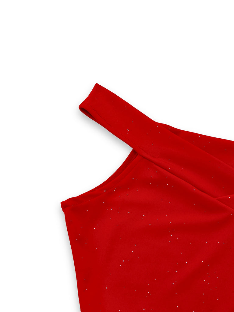 1930s Off-Shoulder Shimmery Mermaid Dress