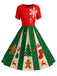 [Pre-Sale] Red & Green 1950s Christmas Snowflake Swing Dress