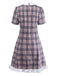 [Pre-Sale] Pink 1960s Peter Pan Collar Plaid Ruffle Hem Dress