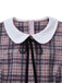 [Pre-Sale] Pink 1960s Peter Pan Collar Plaid Ruffle Hem Dress