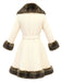 [Pre-Sale] Cream 1950s Fur Collar Patchwork Coat