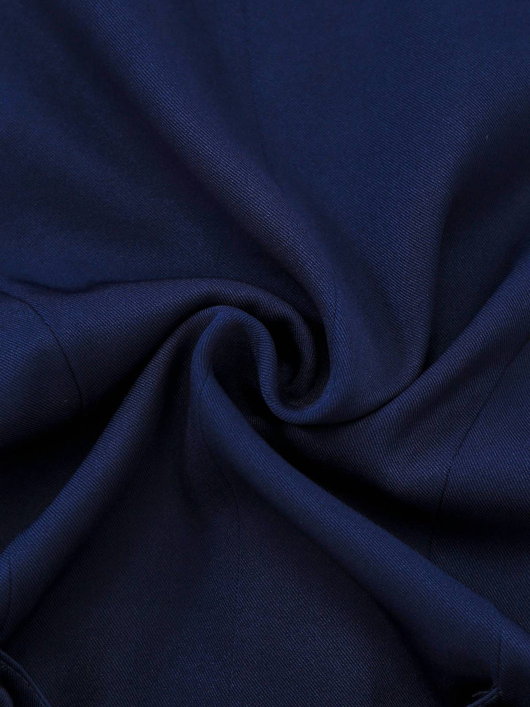 [Pre-Sale] 2PCS Dark Blue 1950s Lapel Vest & Plaid Dress