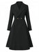 1950s Solid Notched Collar Dress Coat