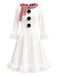 Red & White Christmas Snowman Velvet Dress