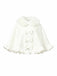 [Pre-Sale] White 1940s Fur-Collar Bow Ruffled Hem Cape
