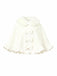 [Pre-Sale] White 1940s Fur-Collar Bow Ruffled Hem Cape