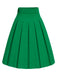 [Pre-Sale] Green 1950s Bow Solid Belted Pleated Skirt