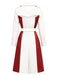 [Pre-Sale] White & Red Color-Block Belted Trench Coat
