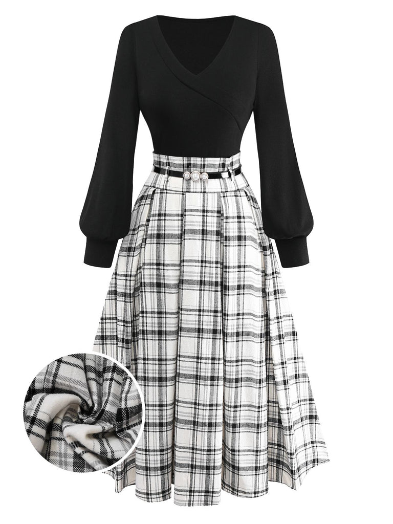 [Pre-Sale] 2PCS 1950s Lantern Sleeve Knitted Top & Cotton Pleated Skirt