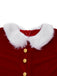Red 1930s Mrs. Claus Costume Velvet Dress Set