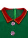 Green 1960s Christmas Elf Cosplay Costume Dress Set