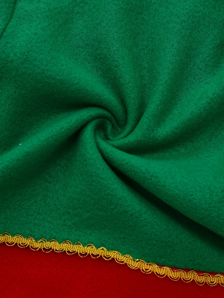 Green 1960s Christmas Elf Cosplay Costume Dress Set