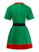 Green 1960s Christmas Elf Cosplay Costume Dress Set