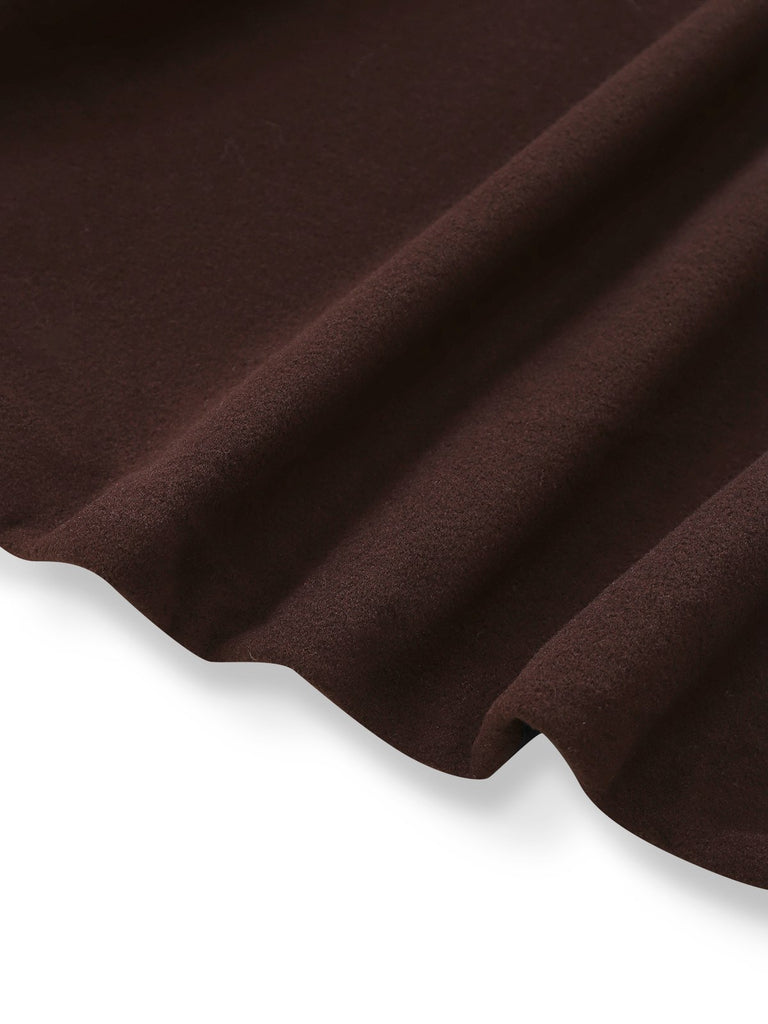 1960s Lapel Faux Fur Collar Cloak Coat