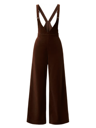 [Pre-Sale] Brown 1940s Twill Solid Suspender Pants