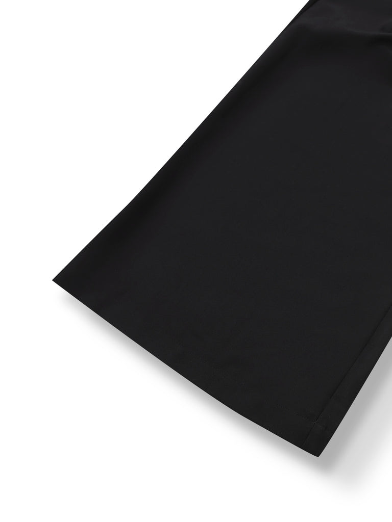 [Pre-Sale] Black 1940s Solid High Waist Lace-Up Pants