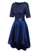 [Pre-Sale] Dark Blue 1950s Satin Sequined Embroidered Dress