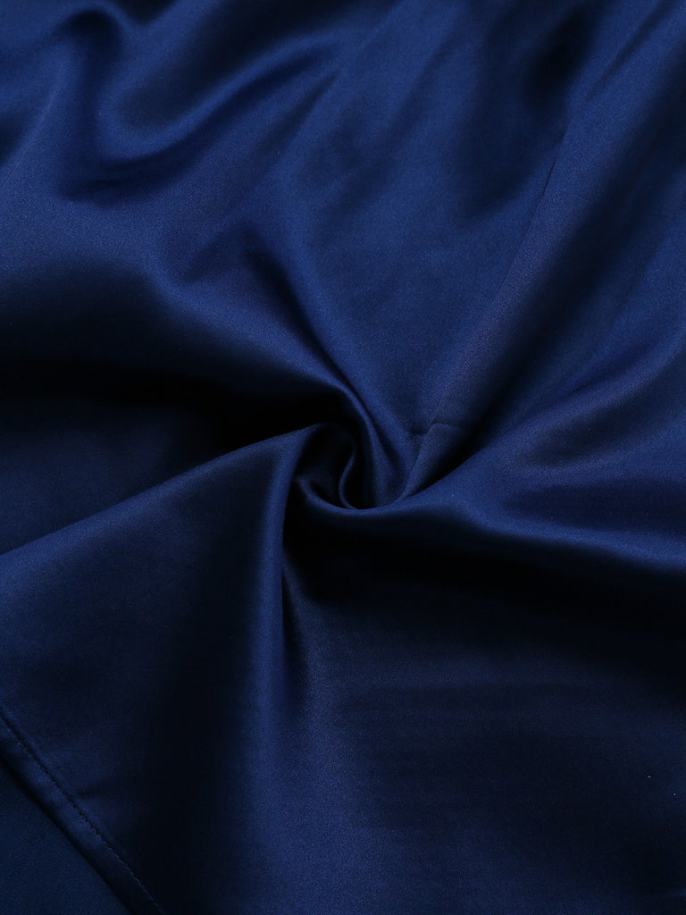 [Pre-Sale] Dark Blue 1950s Satin Sequined Embroidered Dress