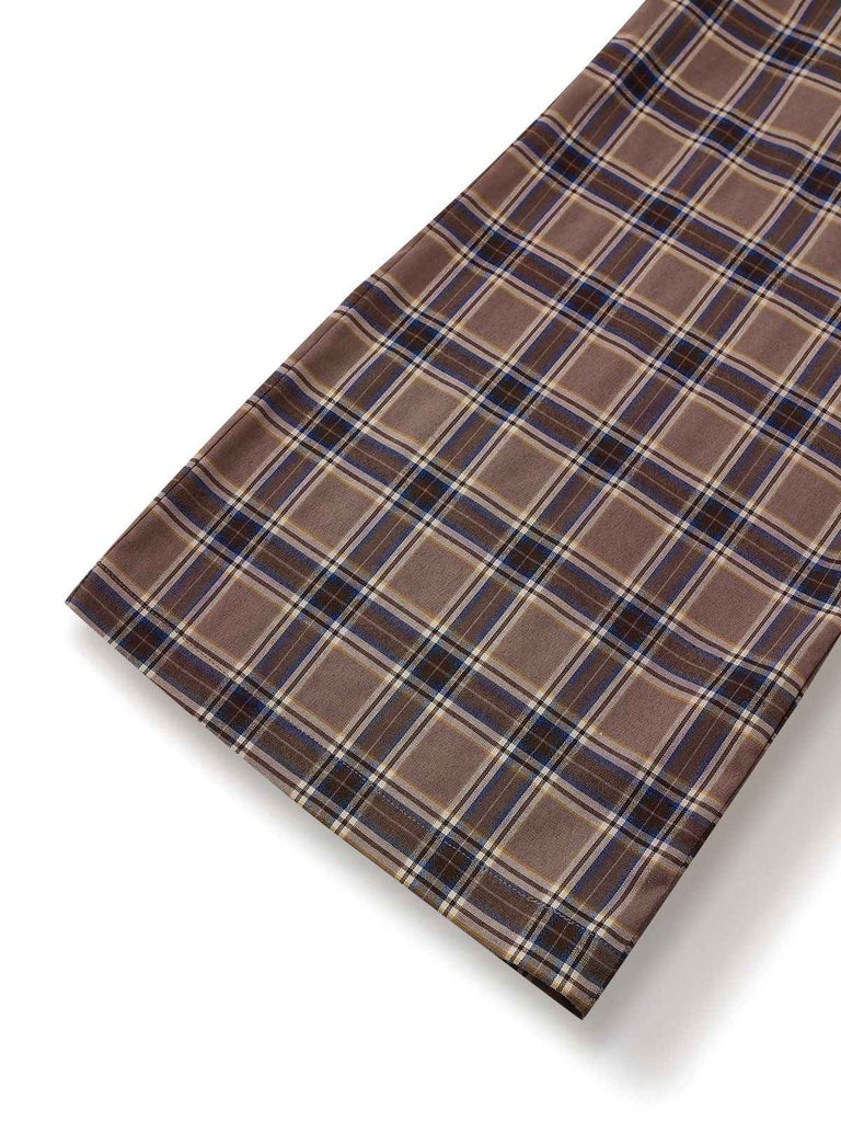 [Pre-Sale] Caramel 1930s Plaid Patchwork V-Neck Knit Jumpsuit